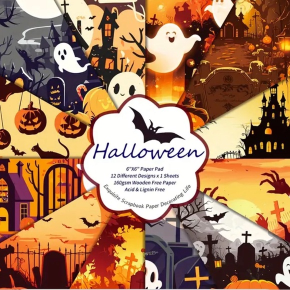 (3 for $20)12pcs Halloween Scrapbooking/Craft Paper Set - Picture 2 of 4